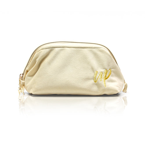 NEW! CREAM Luxury Velvet Cosmetics Bag- Small